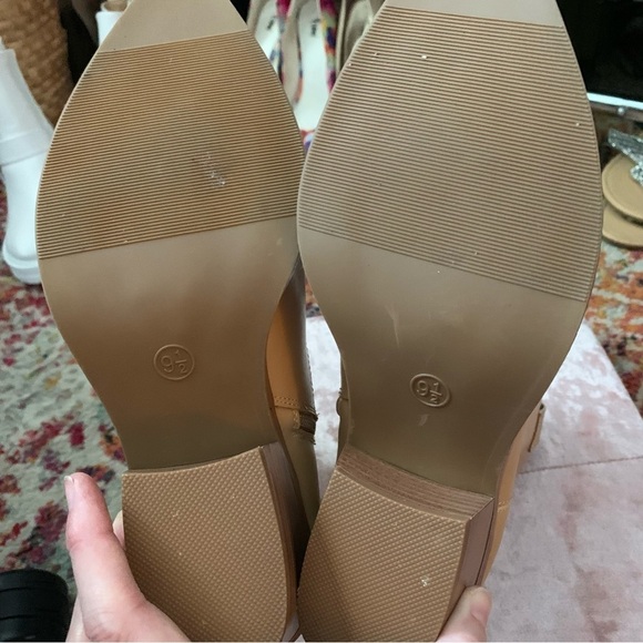 Western Vinyl Tan Cowboy Boots size 9.5, fashion only - Picture 6 of 7